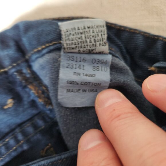 Marithe Francois Girbaud Blue Jeans Womens 9/10 Short Logo Denim Pants FLAW - Picture 14 of 16